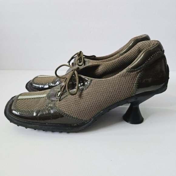 Vintage Leather Ranch Square Toe Bubble Sole Shoes Size 10 90s 1999 - Picture 3 of 6